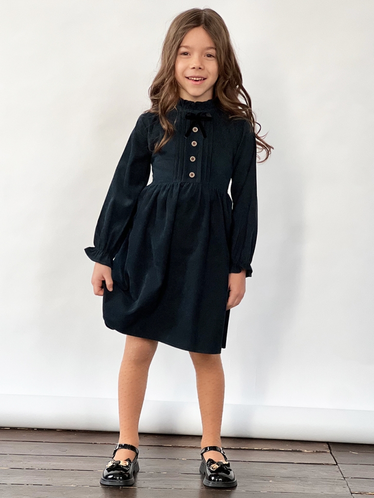 Платье для девочки нарядное БУШОН ST75, цвет темно-изумрудный 