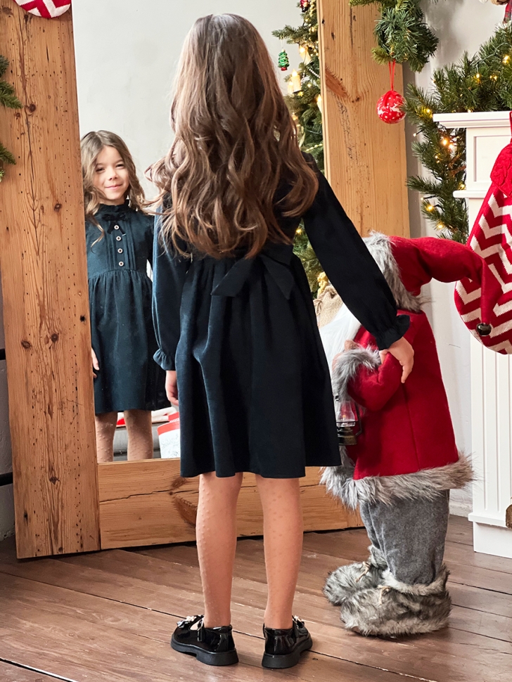 Платье для девочки нарядное БУШОН ST75, цвет темно-изумрудный 