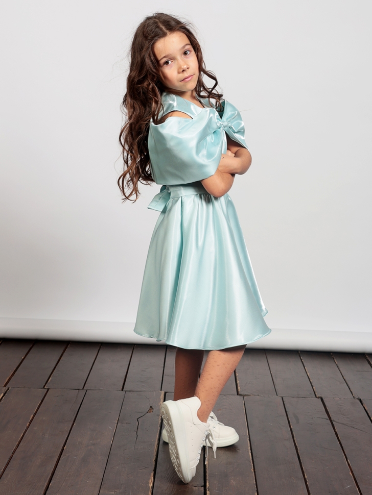 Платье для девочки нарядное БУШОН ST310, цвет голубой 