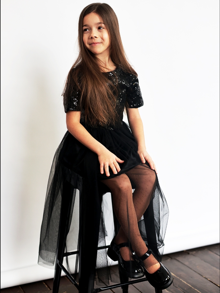 Платье для девочки нарядное БУШОН ST540, цвет черный 