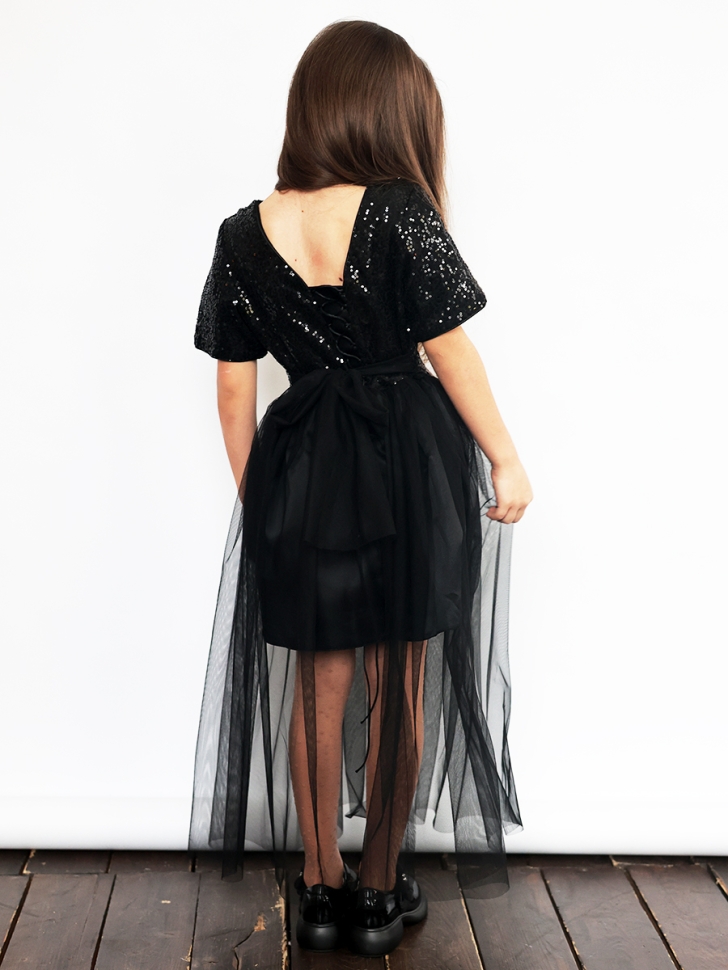 Платье для девочки нарядное БУШОН ST540, цвет черный 