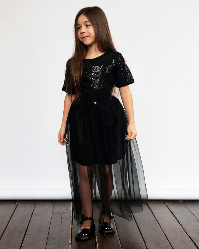 Платье для девочки нарядное БУШОН ST540, цвет черный 