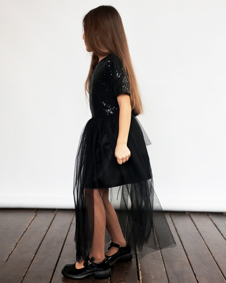 Платье для девочки нарядное БУШОН ST540, цвет черный 