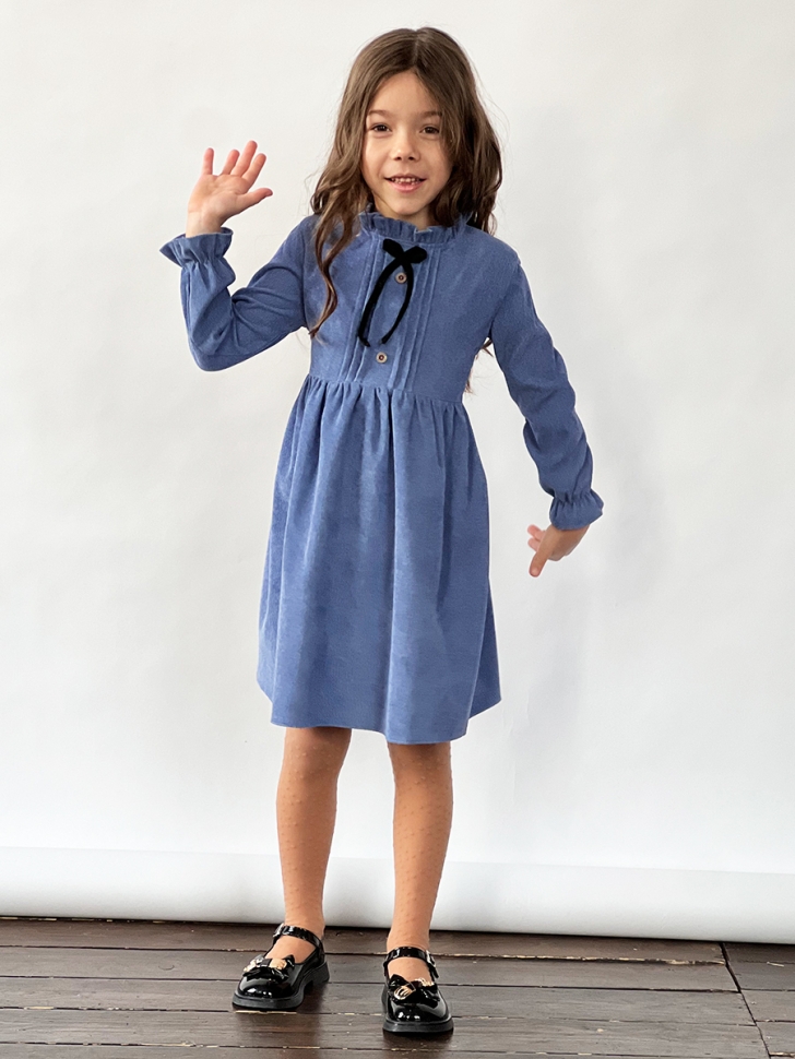 Платье для девочки нарядное БУШОН ST75, цвет джинс 