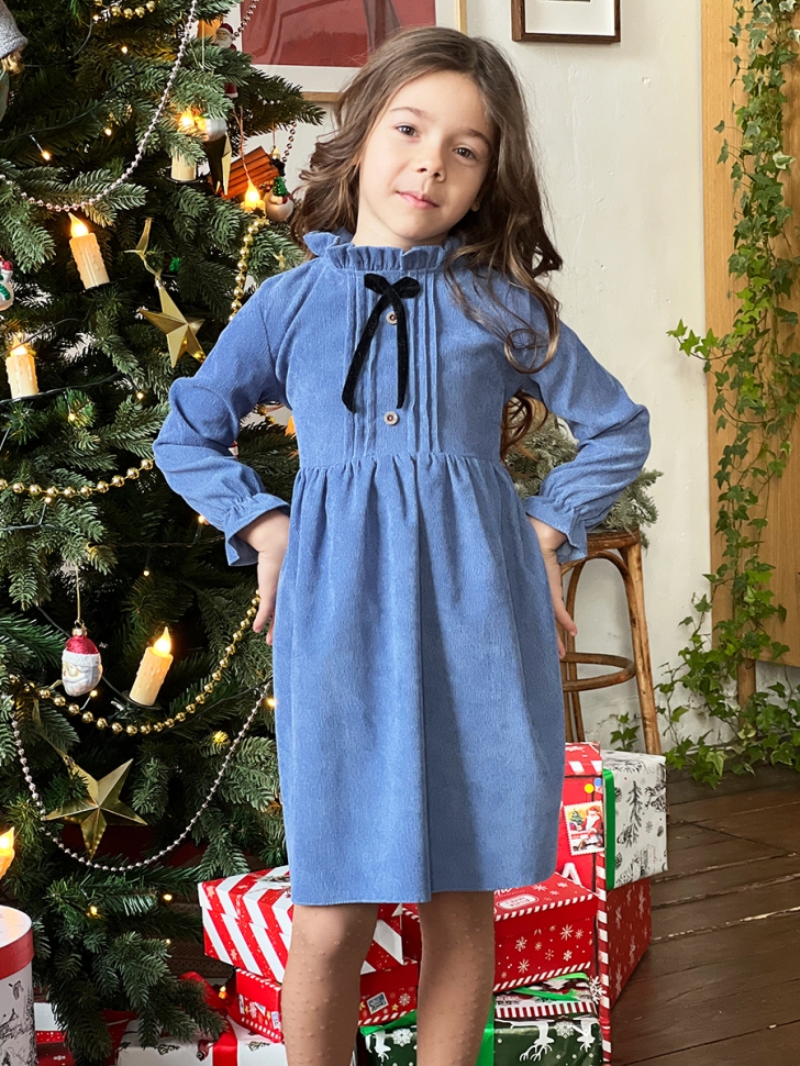 Платье для девочки нарядное БУШОН ST75, цвет джинс 