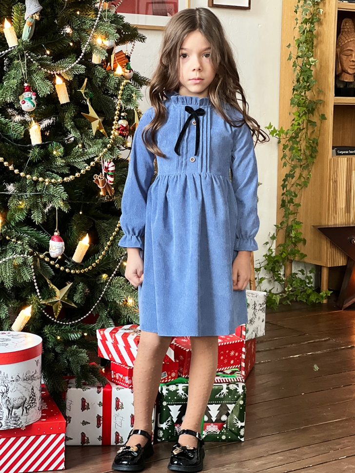 Платье для девочки нарядное БУШОН ST75, цвет джинс 