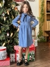 Платье для девочки нарядное БУШОН ST75, цвет джинс 