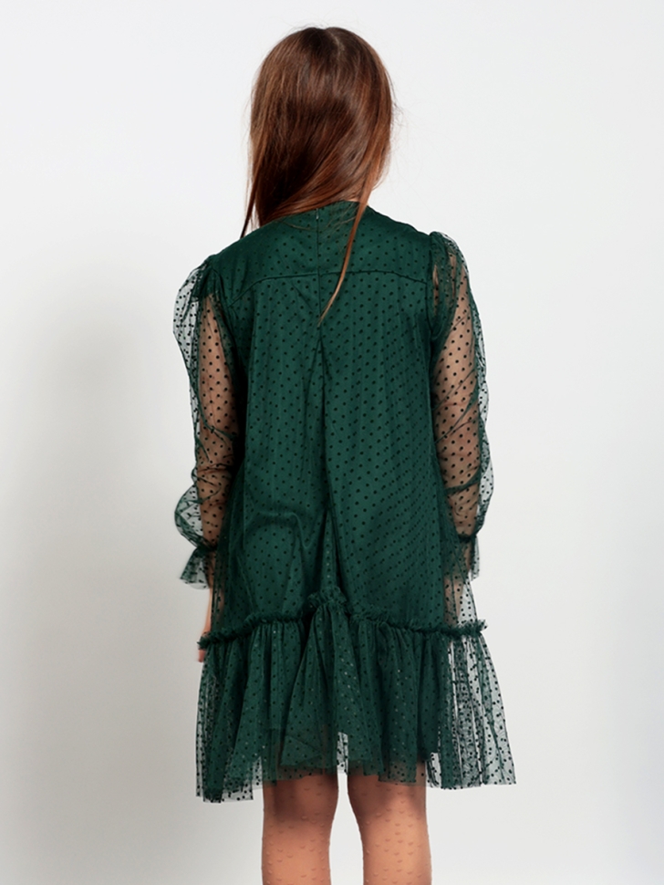 Платье для девочки нарядное БУШОН ST56, цвет изумрудный 