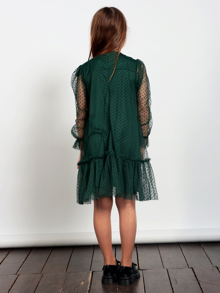 Платье для девочки нарядное БУШОН ST56, цвет изумрудный 