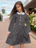 Платье для девочки школьное БУШОН SK12, цвет графит