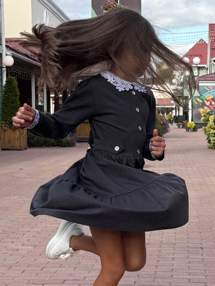 Платье для девочки школьное БУШОН SK12, цвет графит