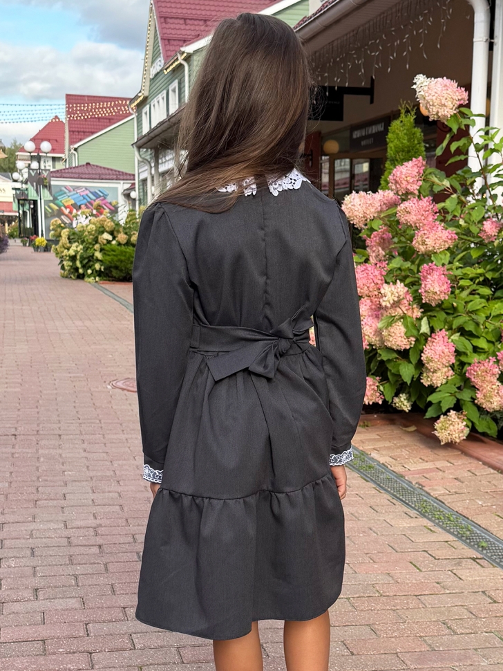 Платье для девочки школьное БУШОН SK12, цвет графит