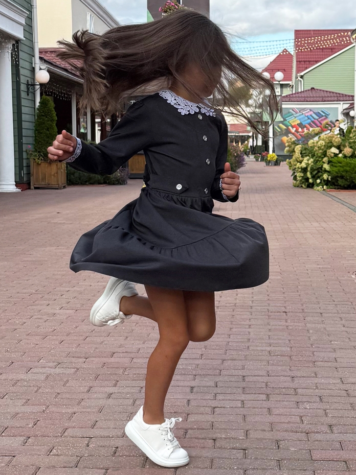 Платье для девочки школьное БУШОН SK12, цвет графит