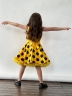 Платье для девочки нарядное БУШОН ST20, стиляги цвет желтый, желтый пояс, принт т-синий горох 