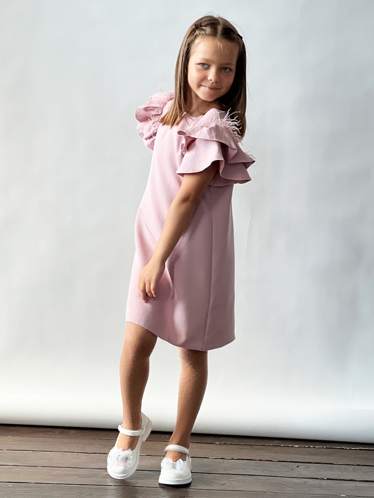 Платье для девочки нарядное БУШОН ST5410, цвет пудровый 