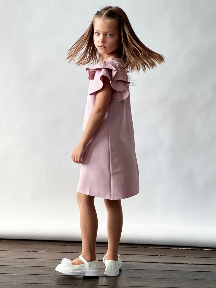 Платье для девочки нарядное БУШОН ST5410, цвет пудровый 