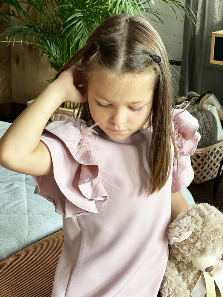 Платье для девочки нарядное БУШОН ST5410, цвет пудровый 