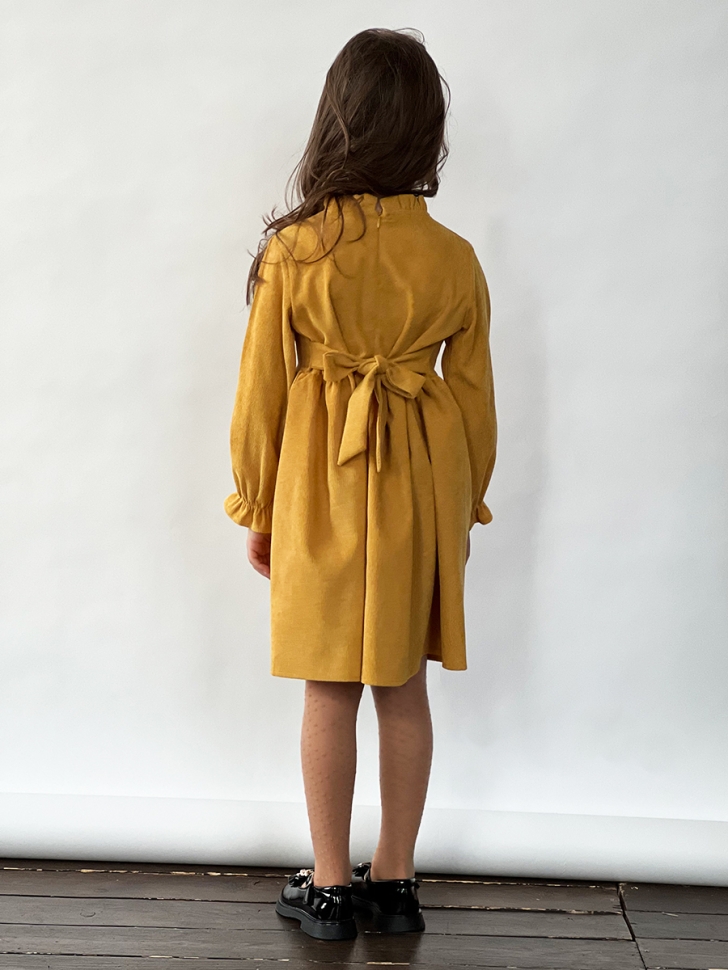 Платье для девочки нарядное БУШОН ST75, цвет горчичный