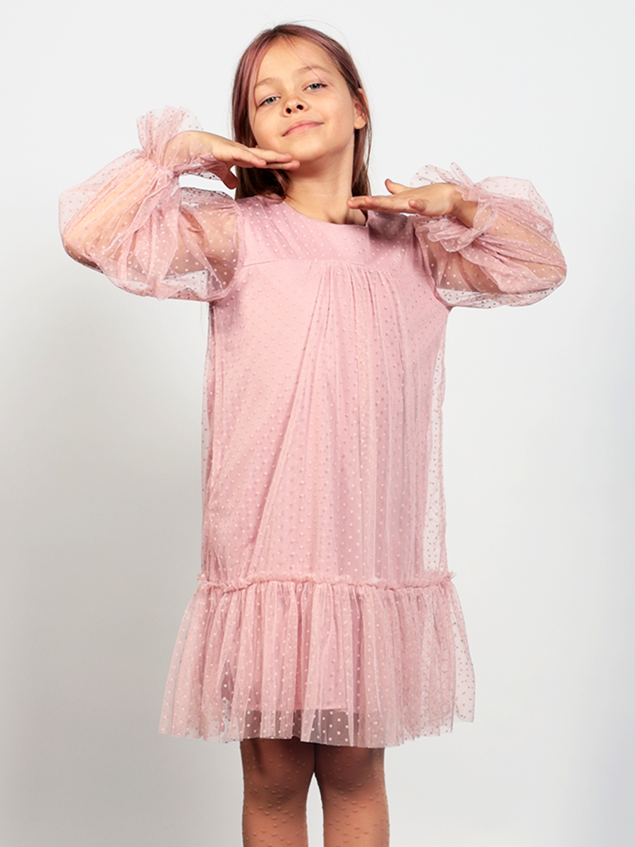 Платье для девочки нарядное БУШОН ST56, цвет пудровый 