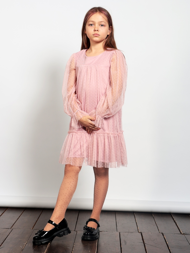 Платье для девочки нарядное БУШОН ST56, цвет пудровый 