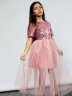 Платье для девочки нарядное БУШОН ST540, цвет пудровый/розовый 