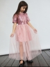 Платье для девочки нарядное БУШОН ST540, цвет пудровый/розовый 