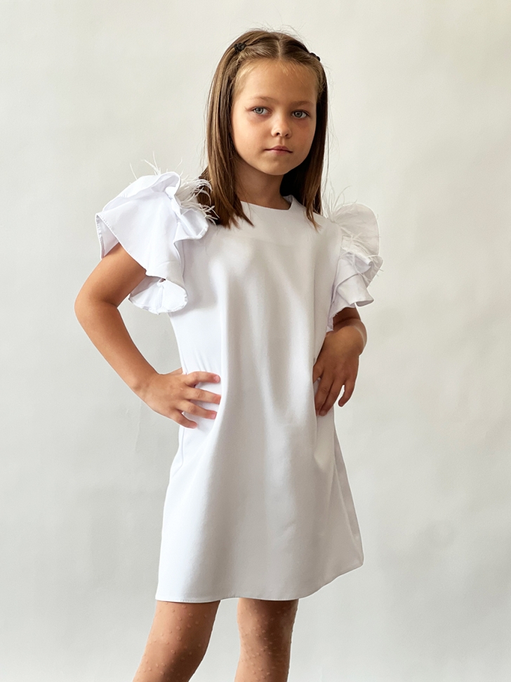 Платье для девочки нарядное БУШОН ST5410, цвет белый 