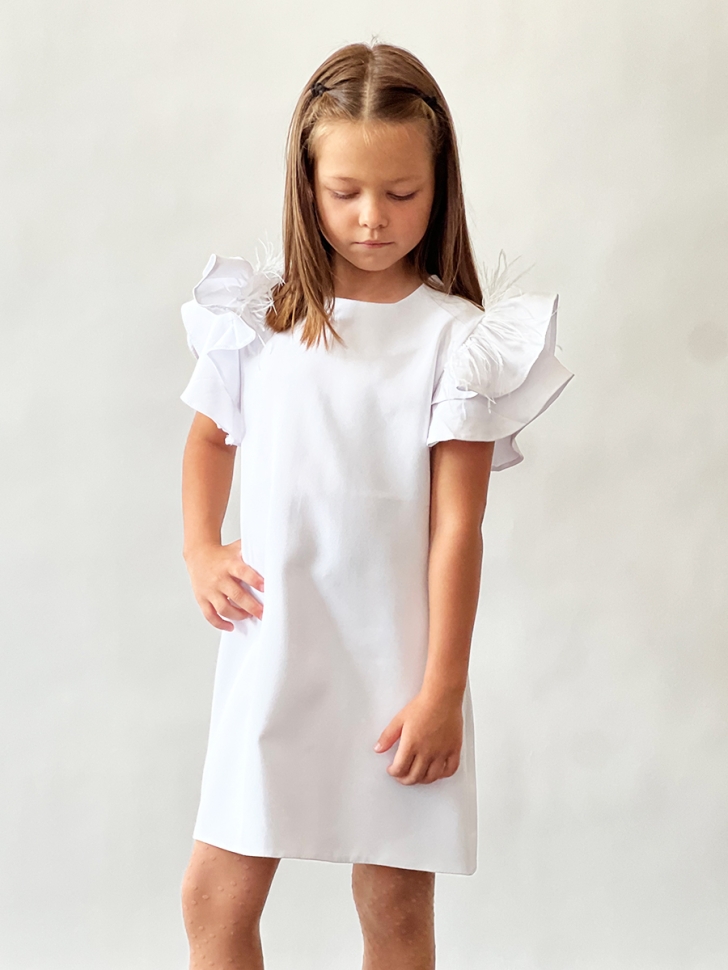 Платье для девочки нарядное БУШОН ST5410, цвет белый 