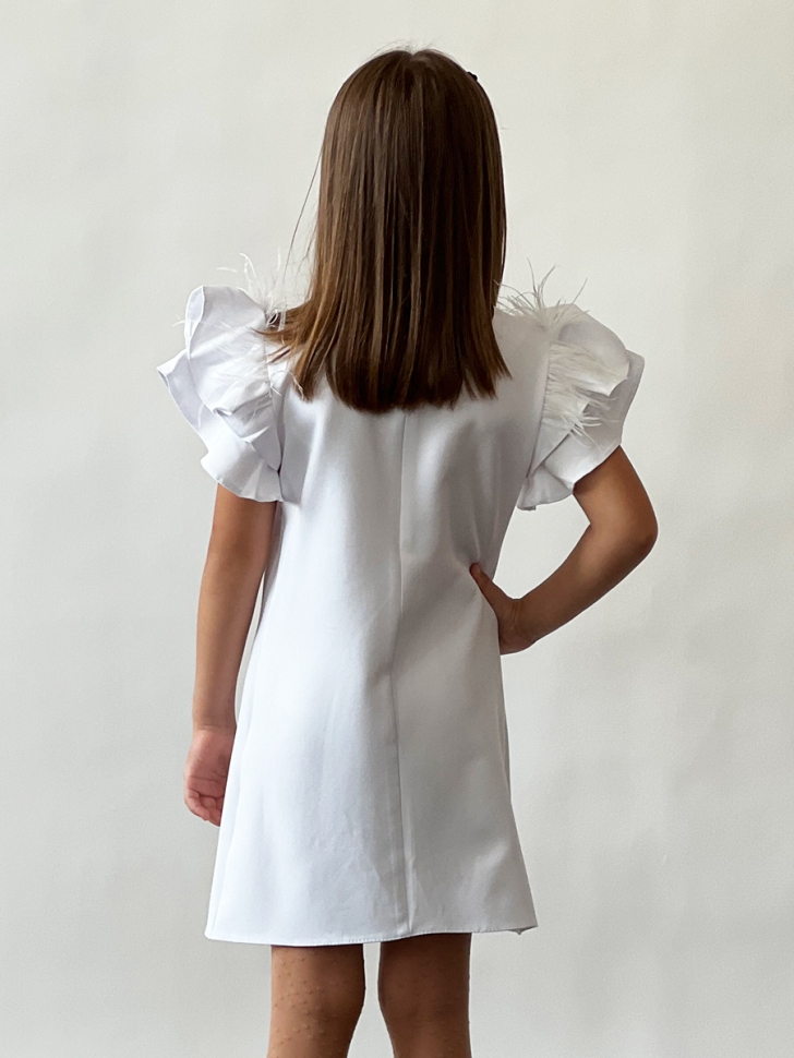 Платье для девочки нарядное БУШОН ST5410, цвет белый 