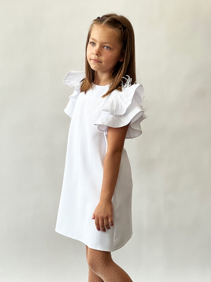 Платье для девочки нарядное БУШОН ST5410, цвет белый 