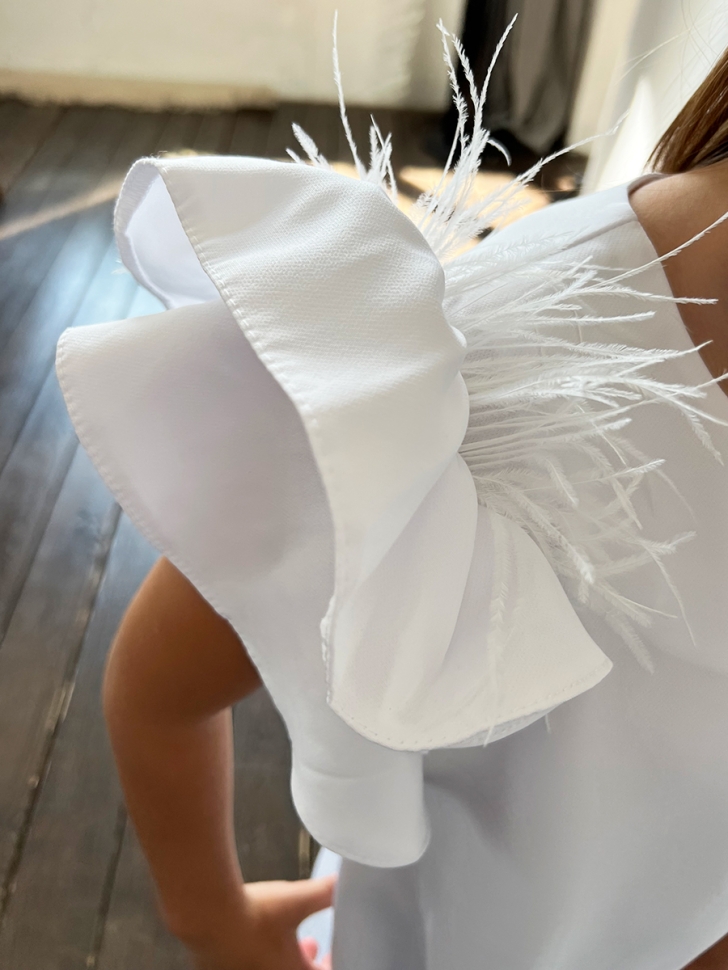 Платье для девочки нарядное БУШОН ST5410, цвет белый 