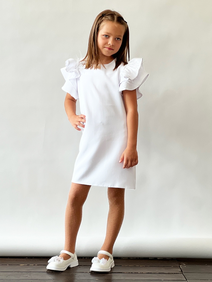 Платье для девочки нарядное БУШОН ST5410, цвет белый 