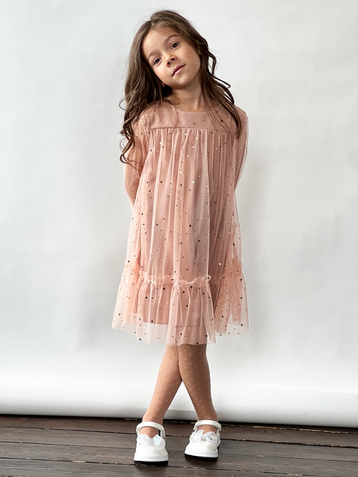 Платье для девочки нарядное БУШОН ST53, цвет пыльная роза 