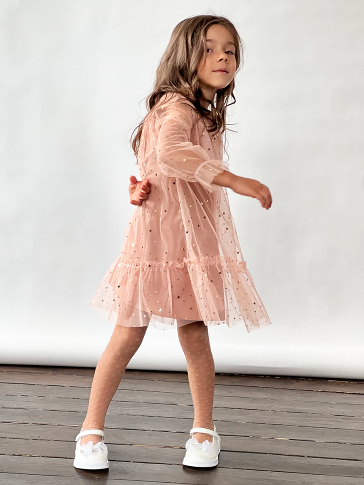 Платье для девочки нарядное БУШОН ST53, цвет пыльная роза 