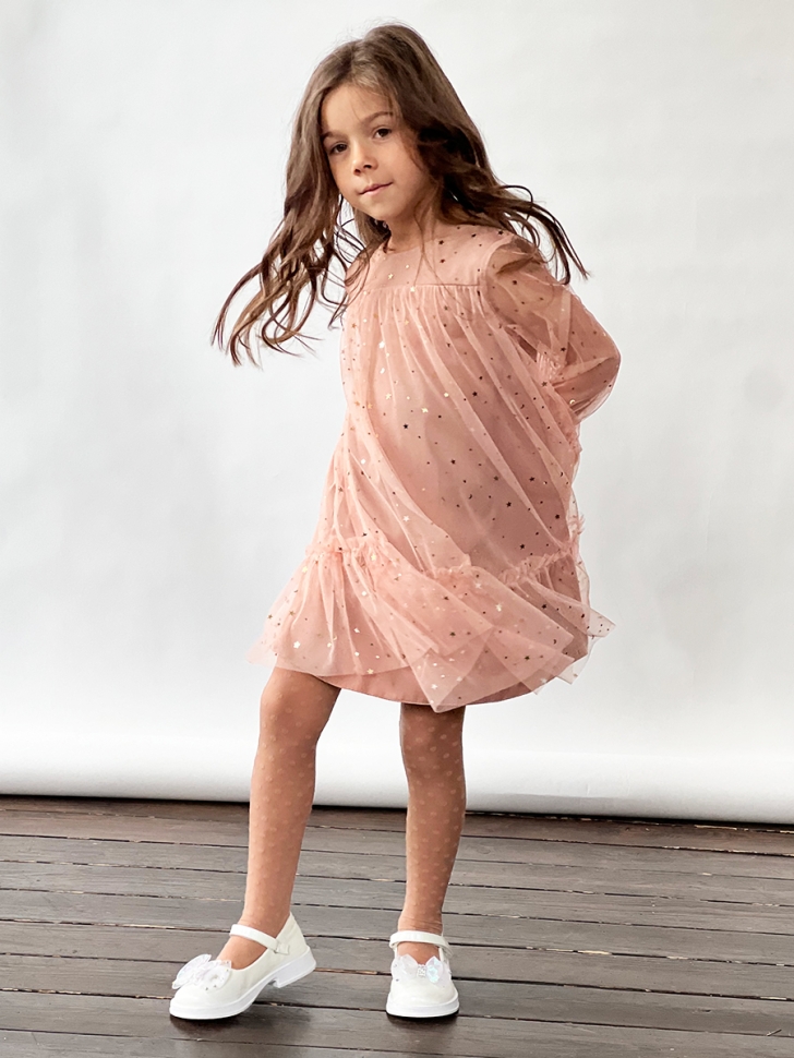 Платье для девочки нарядное БУШОН ST53, цвет пыльная роза 