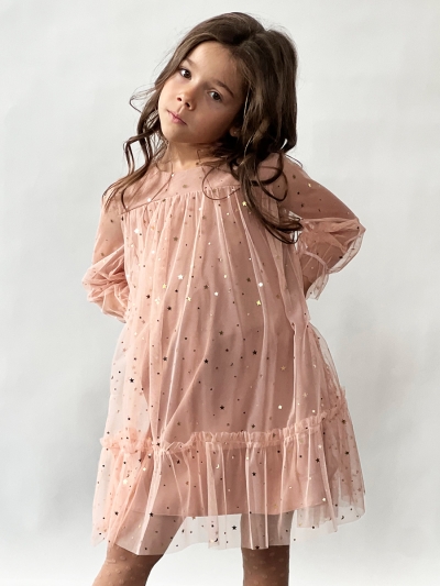 Платье для девочки нарядное БУШОН ST53, цвет пыльная роза