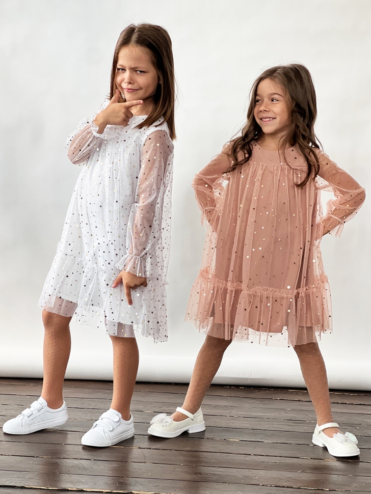 Платье для девочки нарядное БУШОН ST53, цвет пыльная роза 