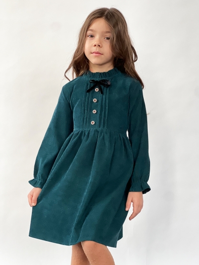 Платье для девочки нарядное БУШОН ST75, цвет изумрудный