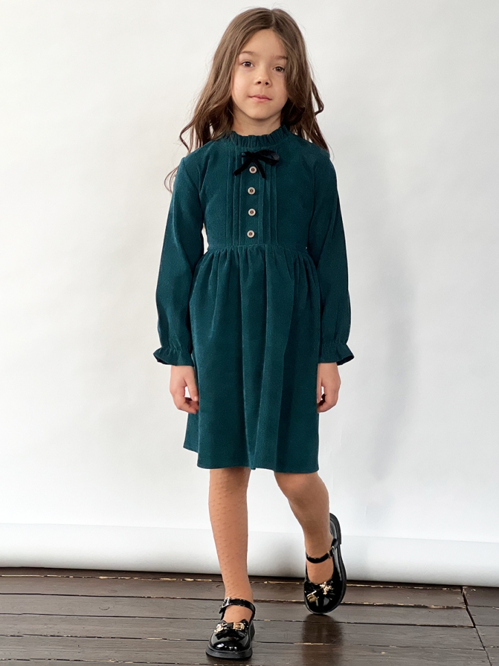 Платье для девочки нарядное БУШОН ST75, цвет изумрудный