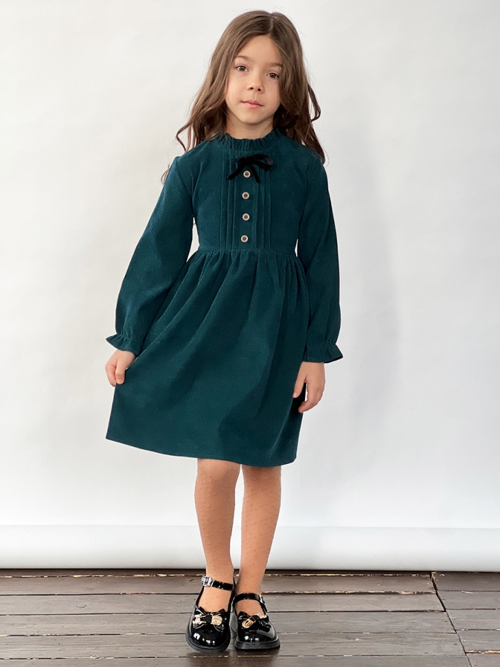 Платье для девочки нарядное БУШОН ST75, цвет изумрудный