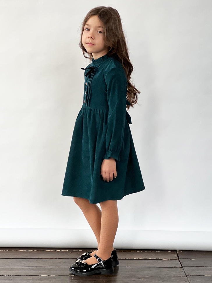 Платье для девочки нарядное БУШОН ST75, цвет изумрудный