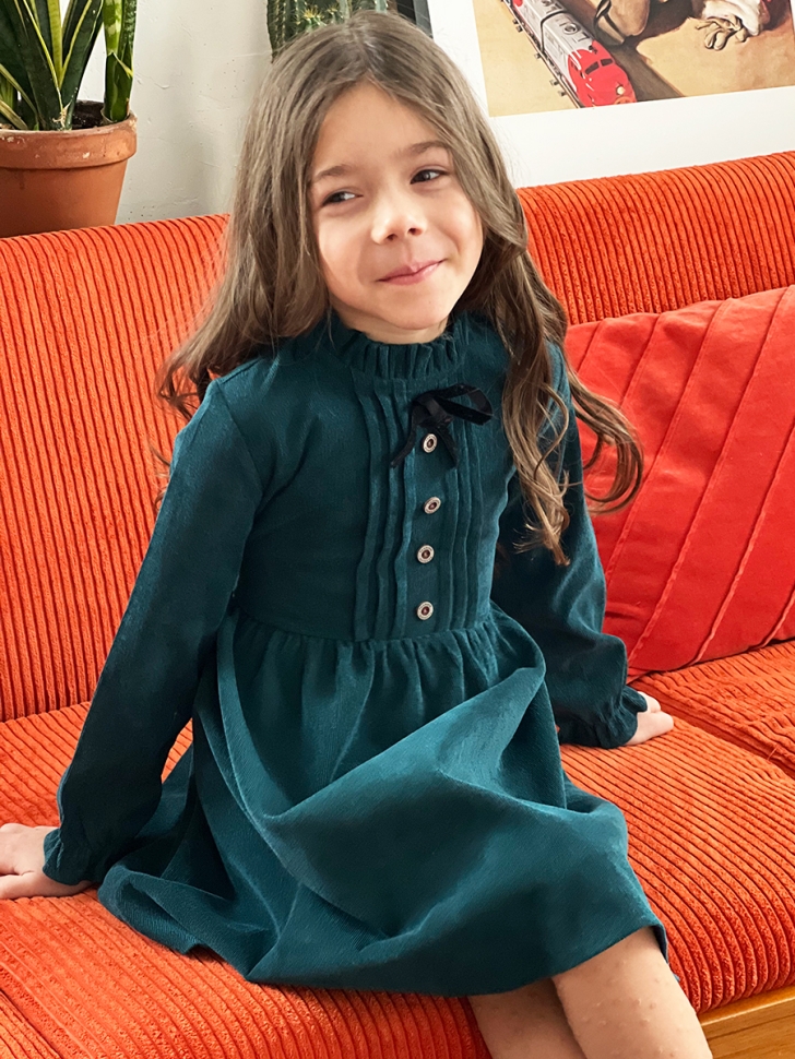 Платье для девочки нарядное БУШОН ST75, цвет изумрудный