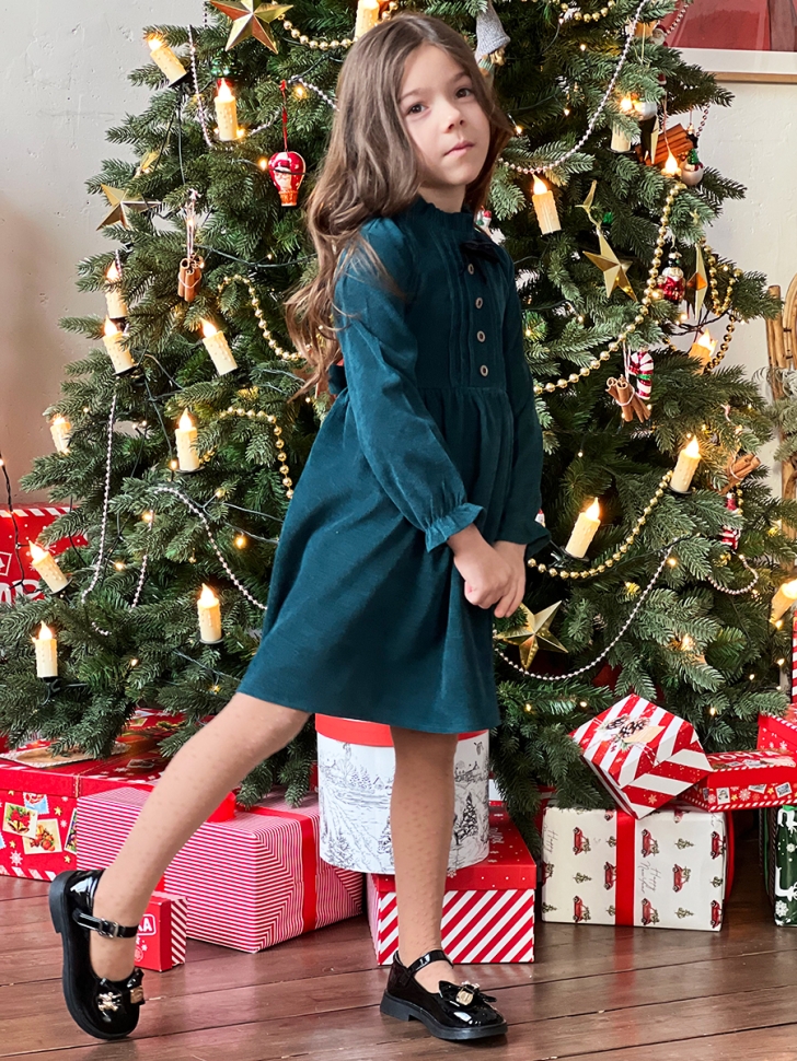 Платье для девочки нарядное БУШОН ST75, цвет изумрудный