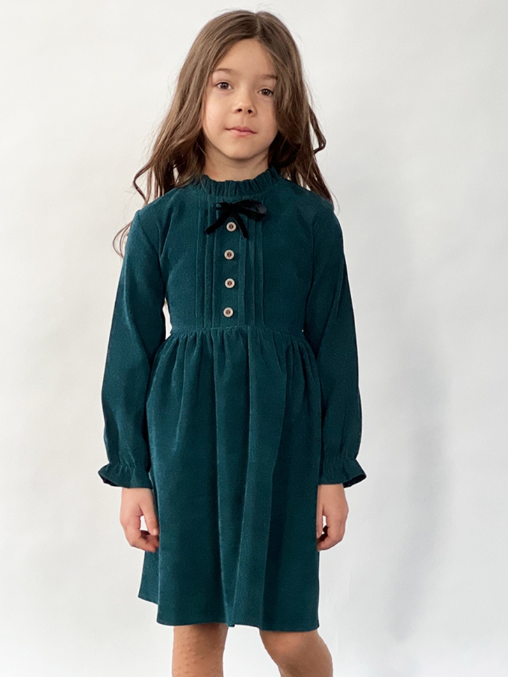 Платье для девочки нарядное БУШОН ST75, цвет изумрудный