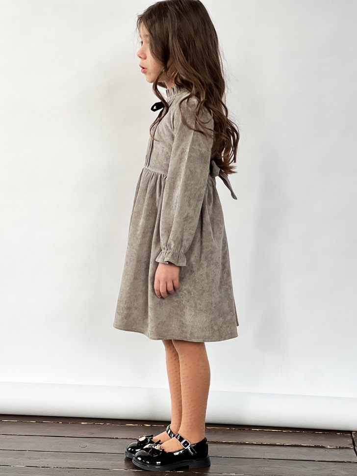 Платье для девочки нарядное БУШОН ST75, цвет серый-шелк