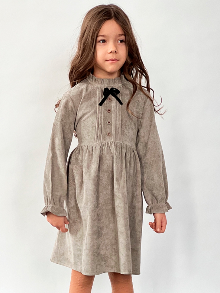 Платье для девочки нарядное БУШОН ST75, цвет серый-шелк