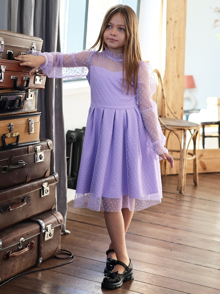 Платье для девочки нарядное БУШОН ST77, цвет сиреневый