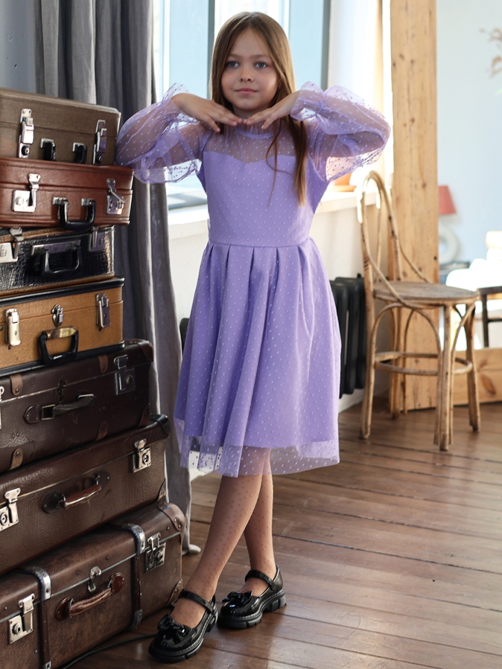 Платье для девочки нарядное БУШОН ST77, цвет сиреневый