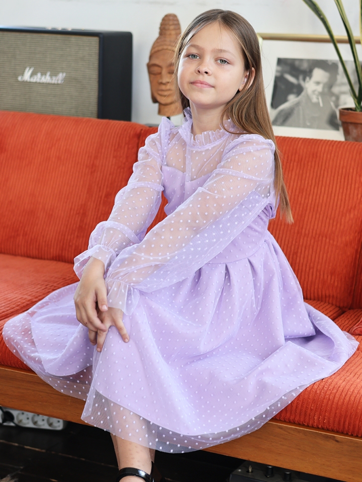 Платье для девочки нарядное БУШОН ST77, цвет сиреневый
