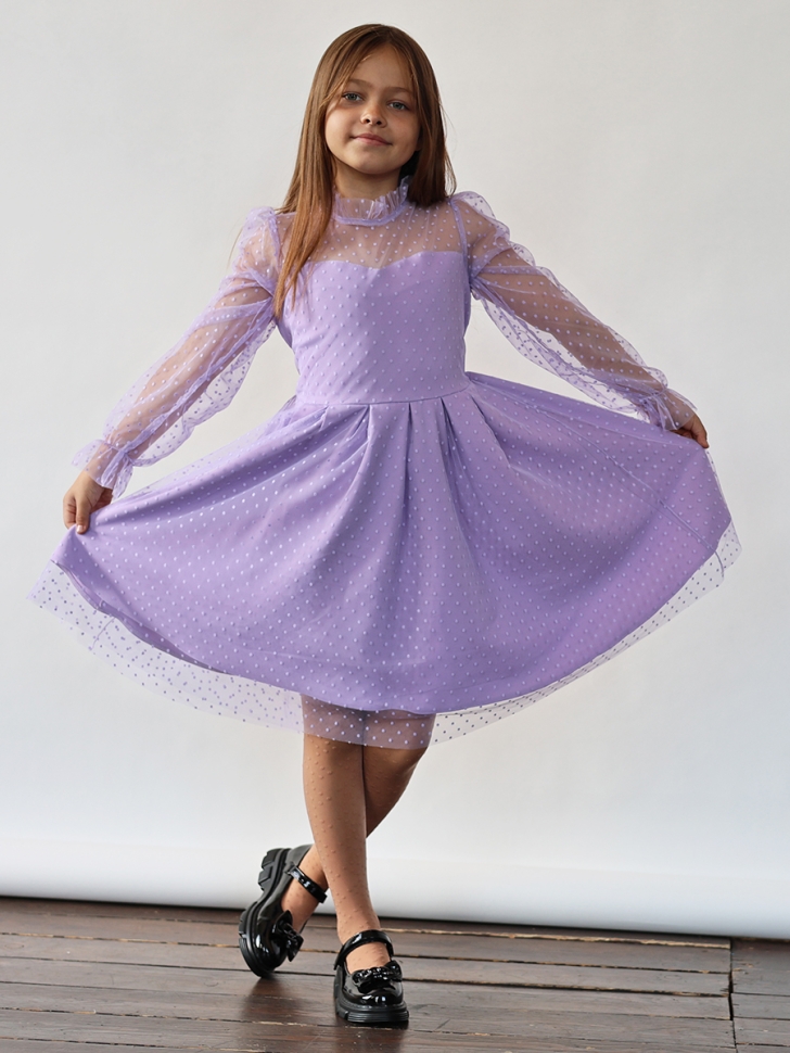 Платье для девочки нарядное БУШОН ST77, цвет сиреневый